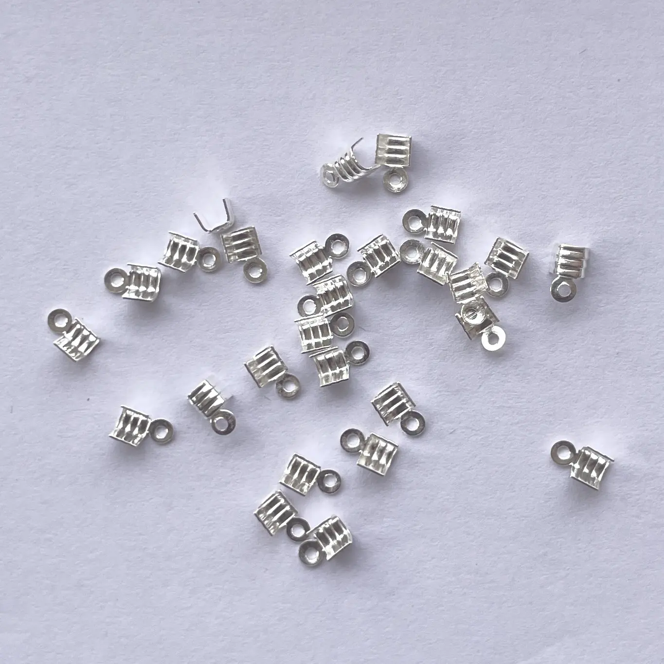 4mm 925 Sterling Silver Leather Cord Strip Clasp Lock End Crimp Bead Cords Clip Connectors for Jewelry Making Findings Findings