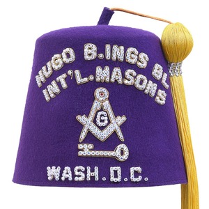 Masonik memur şapka Bullion Rhinestones nakış şapka Shriners püskül spor Shriner fes şapka ile fes - Product Image 1