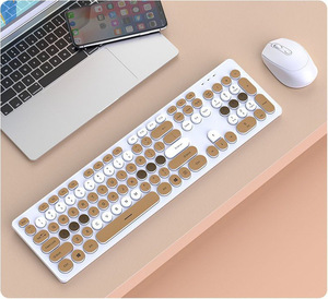 Juego inalámbrico de teclado y ratón Steampunk Chocolate Business Office Computer Notebook Girls Cute Round Key Color - Product Image 5