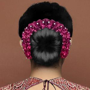 Tip Top Fashions Austrian Stone Purple Floral Hair <strong>Brooch</strong> 1502299H-Made of Durable Zinc Alloy - Product Image 1