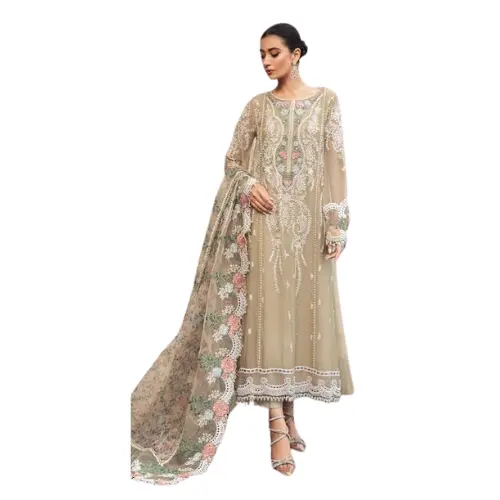 Gaun terbuka depan gaun pengantin Pakistan gaun pengantin terjangkau benang dan gaun kerja zzardozi LOVISHLY pernikahan LEHNGA