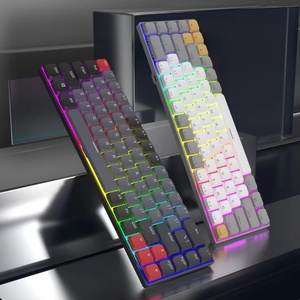 60% Layout 68 Keys Ultra-Slim Hot-Swappable Wired USB RGB Mechanical <strong>Keyboard</strong> with Low-Profile Keycaps Optical Red Switch