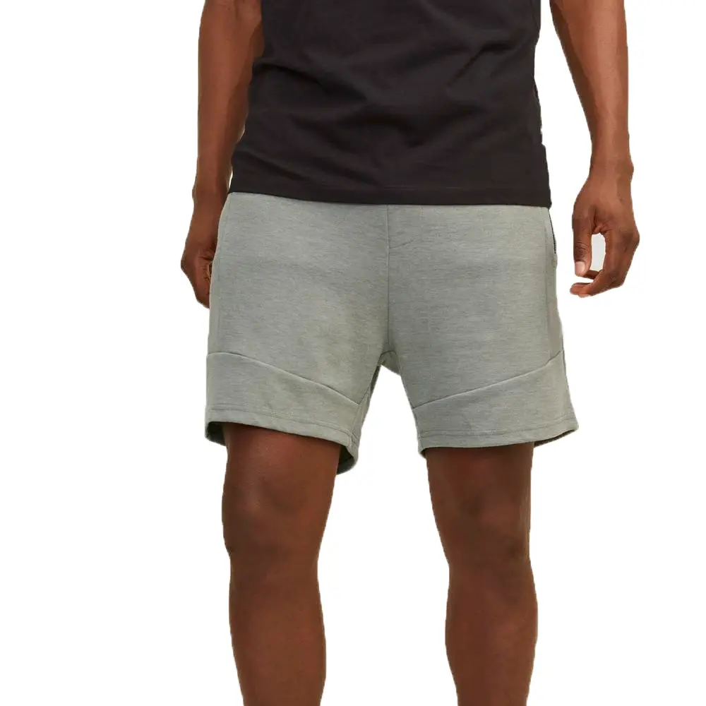 Popular High Street hasta la rodilla pantalones cortos deportivos para hombres logotipo personalizado reflectante francés Terry algodón Hip-Hop pantalones cortos para hombres Jogger