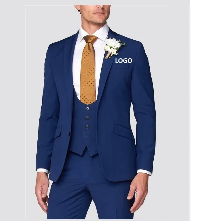 Conjunto de 3 peças de terno masculino para casamento, casaco de noivo, jaqueta e colete, novidade em 2024, preço barato no atacado