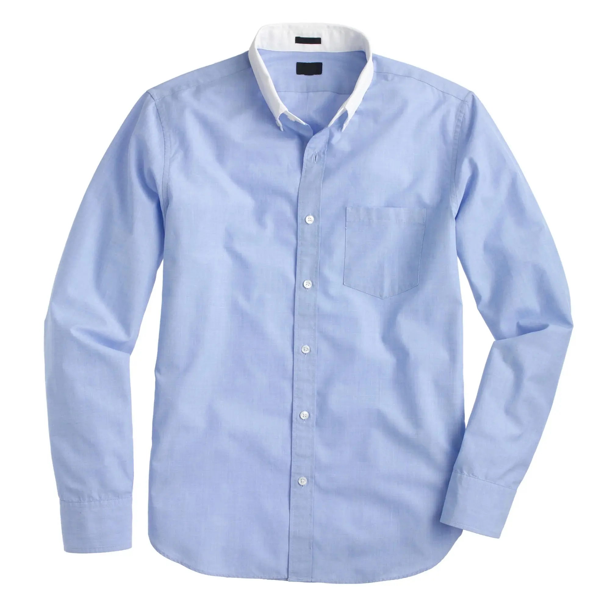 Camisa de cuello francés y puños para hombre, ropa Formal de oficina y trabajo, color azul cielo, blanco