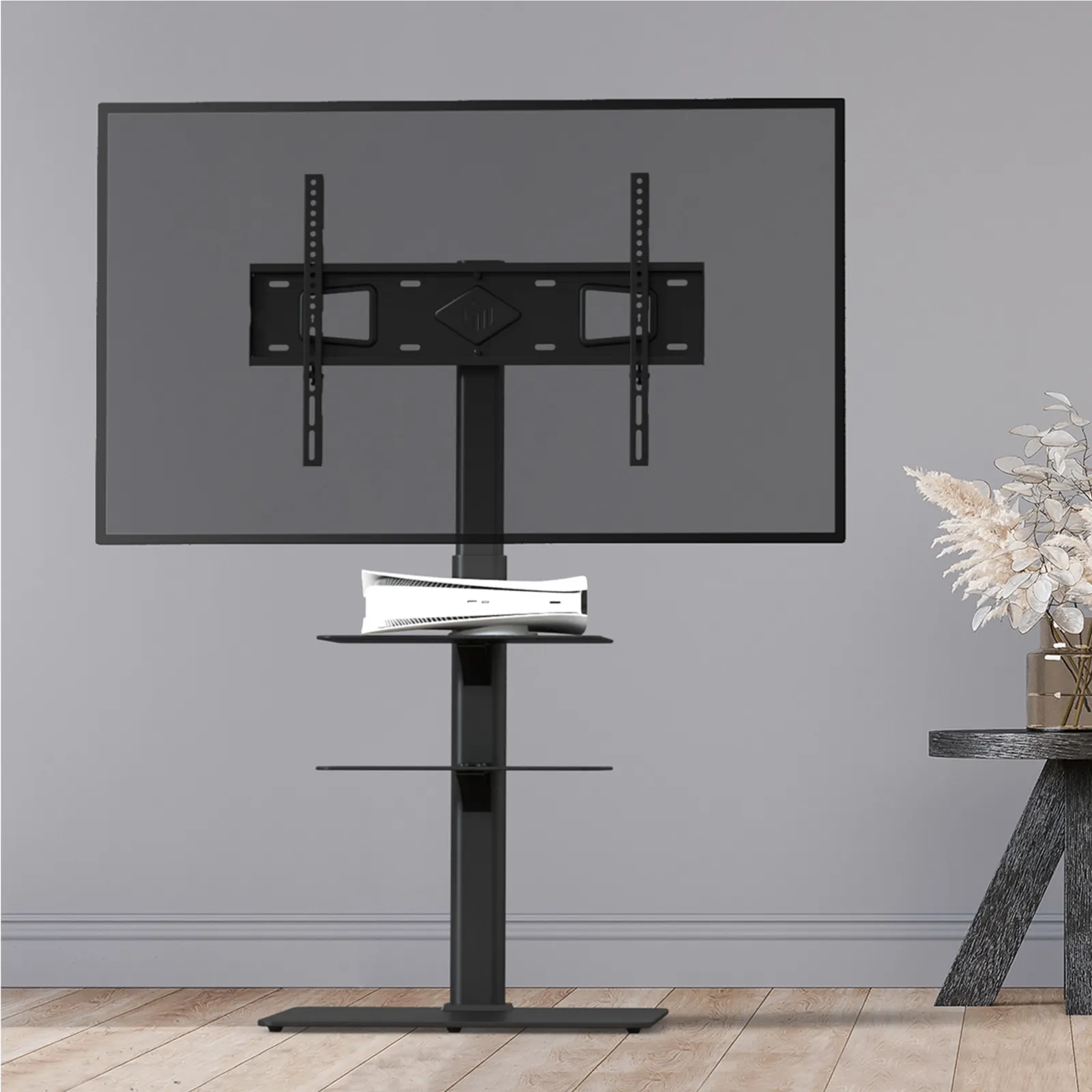 Оптовая продажа, современная стеклянная ТВ-подставка ONKRON для телевизоров с ЖК-дисплеем 32-65 дюймов и светодиодным OLED-экраном высотой до 30 кг, регулируемая с полкой и наклоном