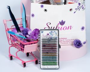 50% OFF Glitter Eyelash Extensions Sparkly Lightweight <strong>Lashes</strong> Private label and custom packaging available - Product Image 5