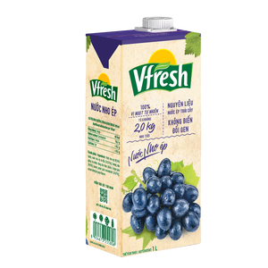 Vinamilk-Vfresh-グレープジュース-1L x 12ボックス-GMP、HALAL、ISO、FSSC、HACCP-OEM利用可能-カスタマイズ - Product Image 1