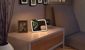 Porodo Multi-Device Wireless Charging Mirror With <strong>Lights</strong> - Product Image 2