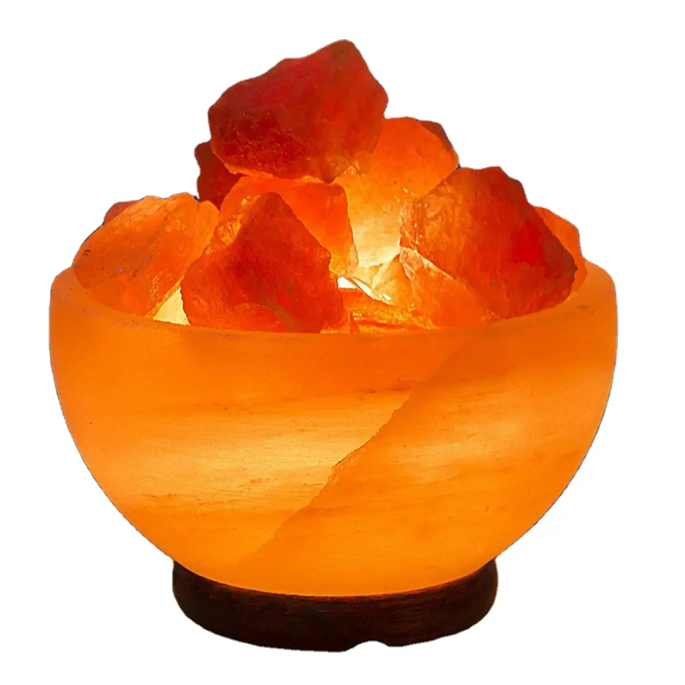 Bowl Himalayan Salt Lamps Complete Package Electric Cord and Bulb Organic Material salt and pepper bowl marble salt bowl