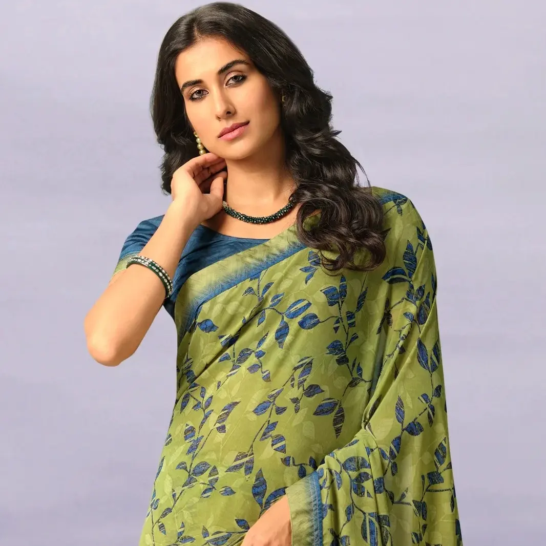 Mahndi Floral Saree pakaian pesta India Pakistan etnik pernikahan desainer untuk pesta beli dari pemasok India