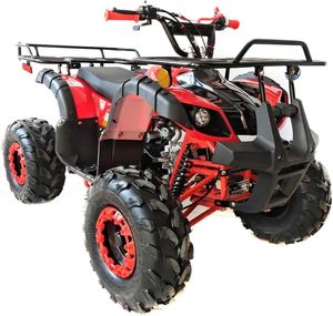HHH ATVクワッド125cc ATVリバースLEDライト付きビッグワイドタイヤマッチングリム付きユースと子供用4ウィーラー (レッドカラー) - Product Image 2