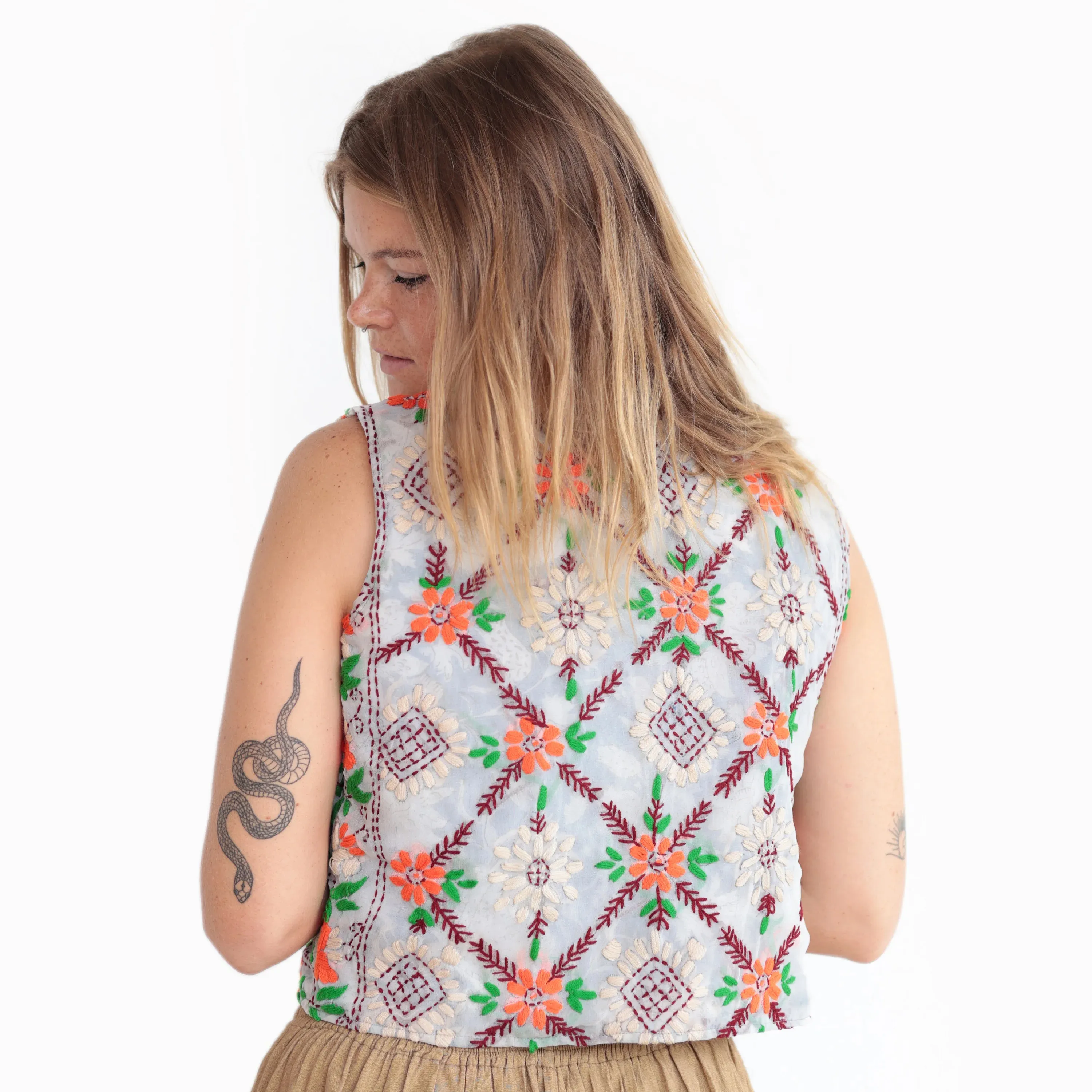 Boho Phulkari kimono robe- Boho moda Georgette kimono - Beach wear bordado kimono robe-Venta al por mayor phulkari kimono chaqueta