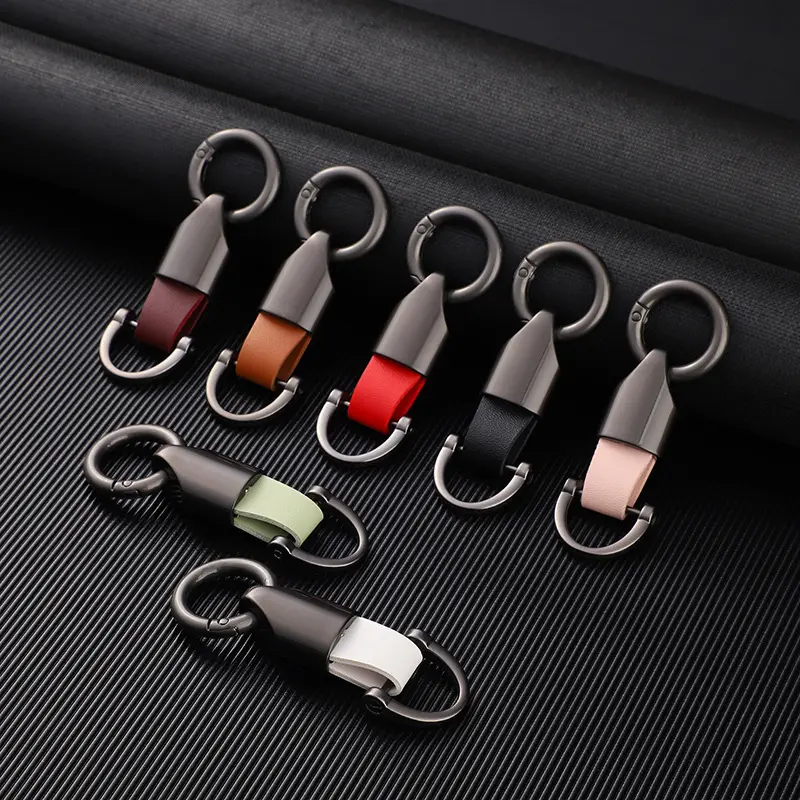 HOT SALE Hochwertige bunte benutzer definierte Logo Leder Schlüssel bund für Männer PU Schlüssel ringe Pu Leder Auto Schlüssel anhänger Halter für Autos chl üssel