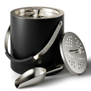 Modern stainless steel ice bucket with sleek mirror polished for a luxurious <strong>addition</strong> to any bar setting - Product Image 3