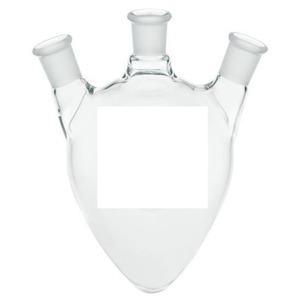 High Quality Lab Boro 3.3 Pear Shape Flask with Three Neck at <strong>One</strong> Centre Necks <strong>One</strong> <strong>Parallel</strong> &amp; Angle Side Neck for Lab - Product Image 1