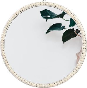 圆形macrame壁镜，带微妙的条纹和圆形镜子，用于放松区域，出厂价格 - Product Image 1