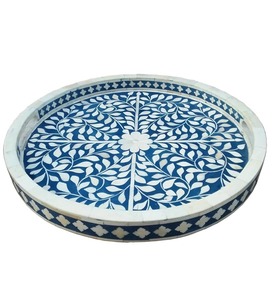 Artisan Craft Bone <strong>Inlay</strong> Serving Trays Vintage-Style with <strong>Export</strong> Quality for Restaurant and Hotel Use Natural Crafts - Product Image 2