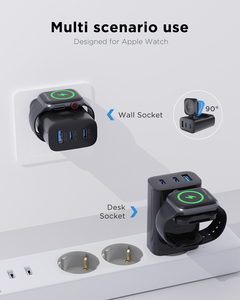 Apple Watch şarj bloğu için 43W dahili iWatch şarj cihazı, USB-C ve USB-A,PD iPhone şarj cihazı ile 3 port hızlı şarj cihazı - Product Image 3