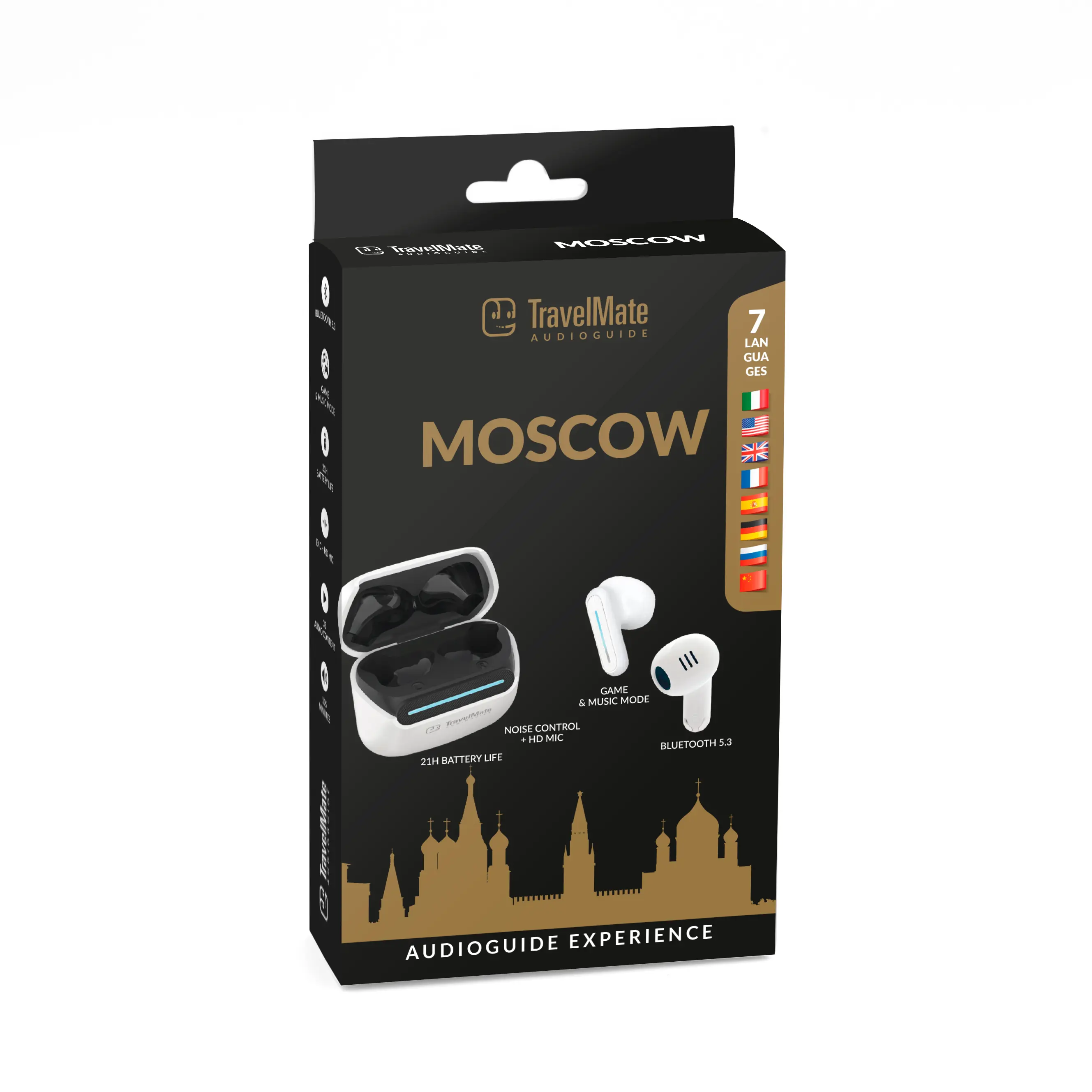 ホテルチェーン用BluetoothオーディオガイドモスクワBluetoothヘッドフォン旅行代理店ガイド