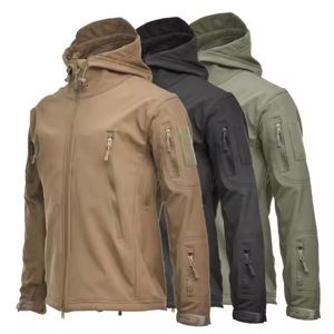 男性用多機能屋外ジャケット防水ソフトシェルジャケットサイクリング用カスタムデザイン-薄型または厚いオプションソフトシェル - Product Image 5