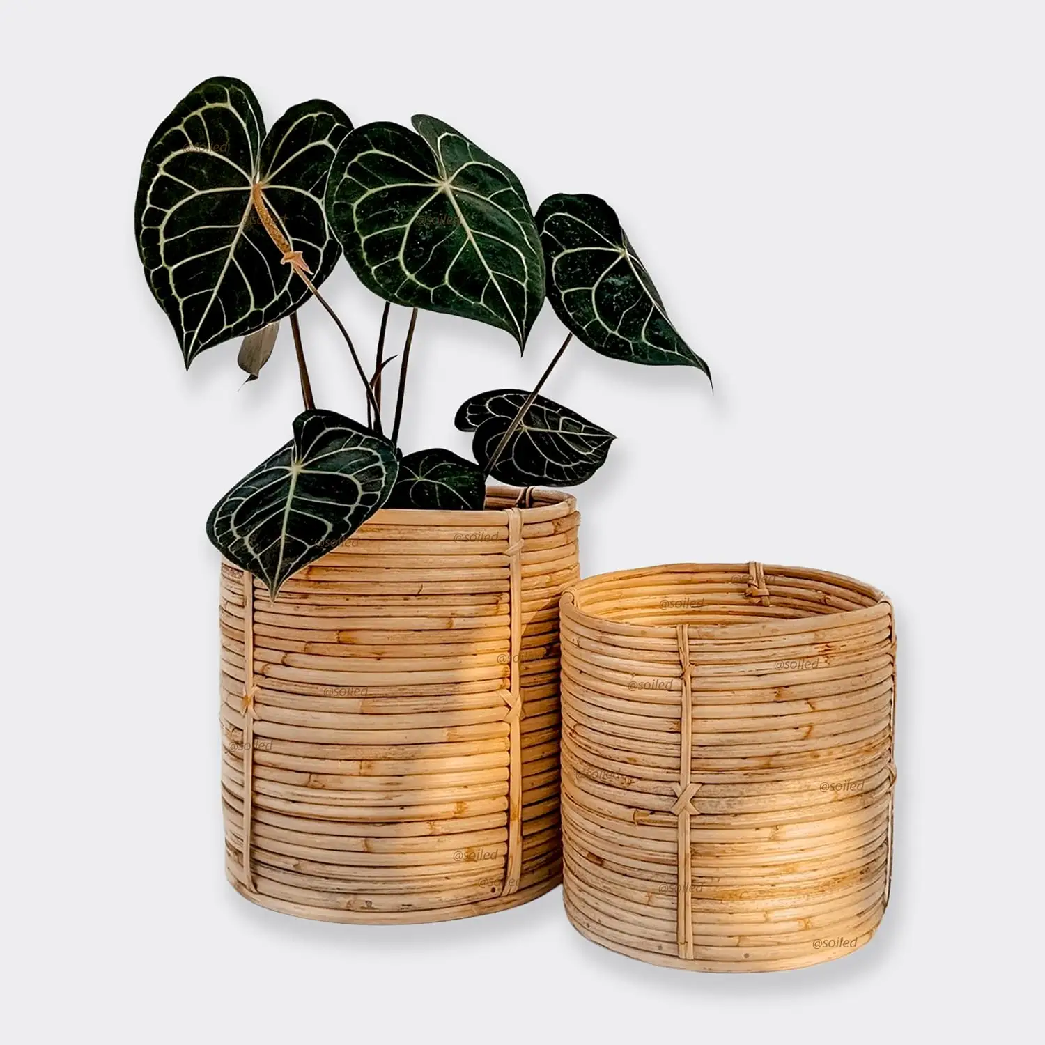 Vaso de flores feito à mão no vietnã, vasos de plantas tecido, cestas de decoração para o ar livre