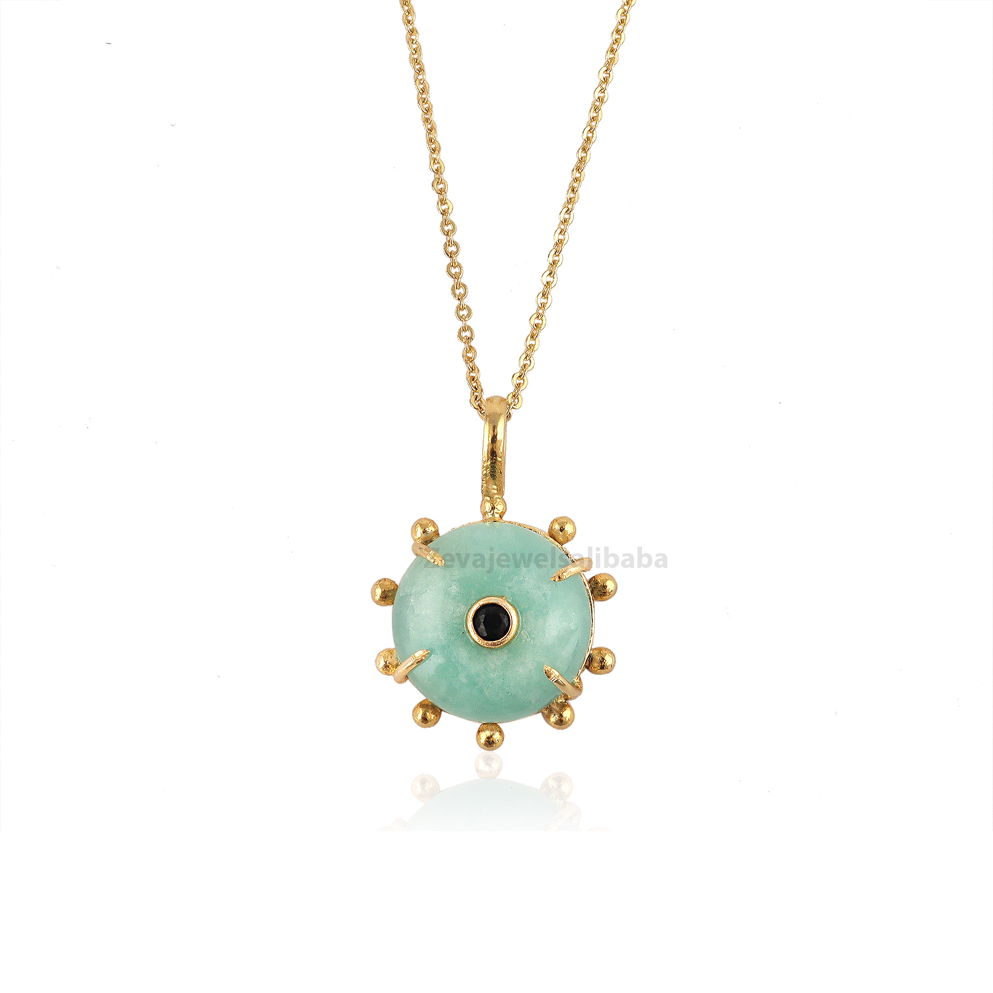 แอมะซอไนต์กับนิล CZ สีดำ