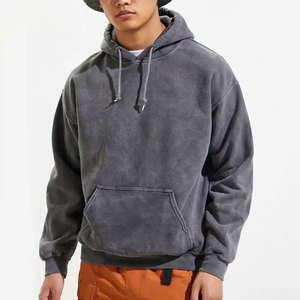 Nova Chegada Gráfico Em Branco Personalizado Com Corda De Velo 100% Algodão Oversized Acid Wash Homens Hoodie