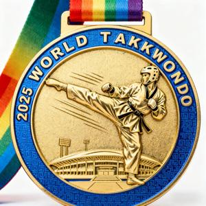 Benutzer definierte vergoldete Taekwondo Grading Martial Arts Medaille Bulk Großhandel Personal isierte koreanische Sport Andenken Taekwondo Medaille - Product Image 4