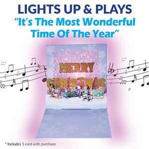 <strong>Greetings</strong> Pop up Christmas Card with Lights and Music 'It's the Most Wonderful Time of the Year' Stunning 3D Christmas Card - Product Image 5
