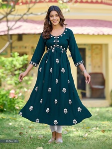 14 kg Heavy Rayon Alia Cut Style <strong>Kurti</strong> with Embroidery Work Collection for Women