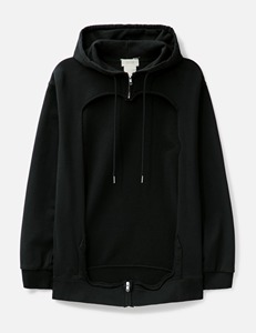 100% Cotton <strong>Open</strong> Front Square Hoodie Drawcord Hood With Zip Closure at Collar and Hem and Ribbed Cuffs and Hem - Product Image 6