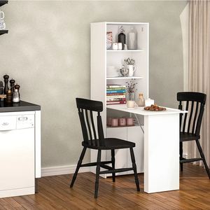 Tavolo da pranzo multifunzione scrivania per Computer convertibile bianca con mobiletto Hutch - Product Image 4