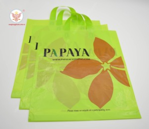 Custom <strong>Soft</strong> <strong>Loop</strong> <strong>Handle</strong> Plastic Bags HDPE/LDPE <strong>Loop</strong> <strong>Handle</strong> Restaurant Takeaway Plastic <strong>Soft</strong> Material Bags for Shop - Product Image 3