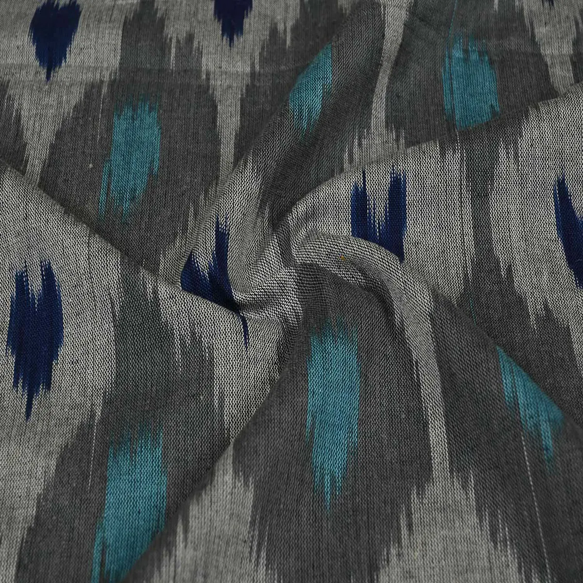 High quality reactive colours Hand Block Print Cotton handloom made Ikat Fabric for dress skirt bedsheet material