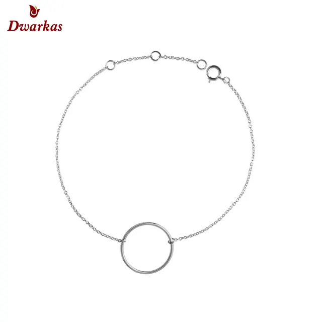 Bracciale a catena da donna con cerchio semplice in argento sterling 925 personalizzato classico ad alta lucidatura