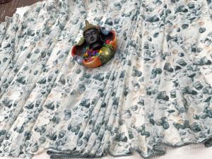 Net ağır nakış Saree düğün festivali hint gelin hafif kadınlar Sari kadınlar Boho elbise Sarees hazır giymek - Product Image 5