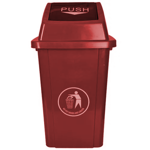 <strong>Custom</strong> Push-Top <strong>Garbage</strong> Bin Weather-Resistant Waste <strong>Container</strong> with Hygiene Lid, Compact <strong>Design</strong>, and Warning Print - Product Image 3
