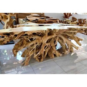 Tik ağacı kök konsol masa rustik Entryway ahşap ev dekorasyon, oturma odası konsol masa - Product Image 2