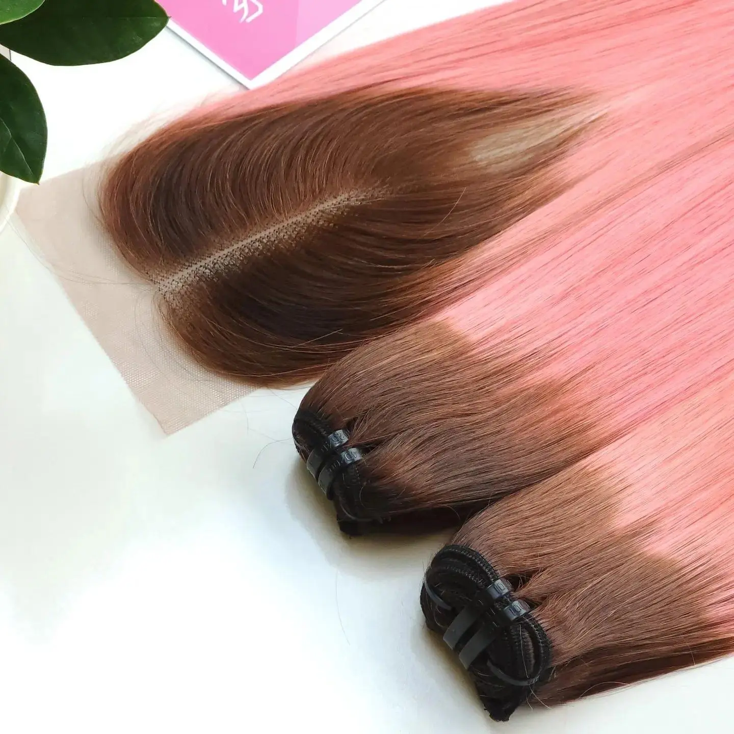 Unique Ombre Chocolat Bébé Rose Os Droite Cheveux Bruts | Vente en gros de cheveux humains vietnamiens de qualité supérieure Fournisseur de confiance Linu Hair