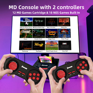 Cartuccia MD 12-in-1, scatola di gioco e console a doppia maniglia. 18 giochi PIKO. Supporta cartucce MD & uscita HD a schermo di grandi dimensioni. - Product Image 3