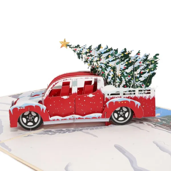 Kiricard 3D Pop Up card Truck e Xmas tree card bella carta fatta a mano per natale dal produttore vietnamita artigianale