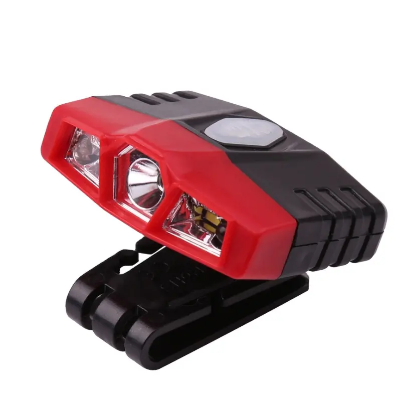 Capteur De Lumière USB Rechargeable Induction Led Phare Phare LED + 2 COB Chapeau Tête Lampe De Pêche le Clip sur la lumière