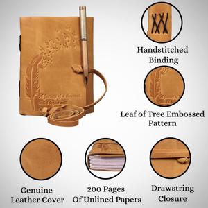Genuine Leather Bound Grimoire Office Diary Notebook Leaf Embossed A3 Size '<strong>Book</strong> Shadows' Printed Style for Travellers Notepads
