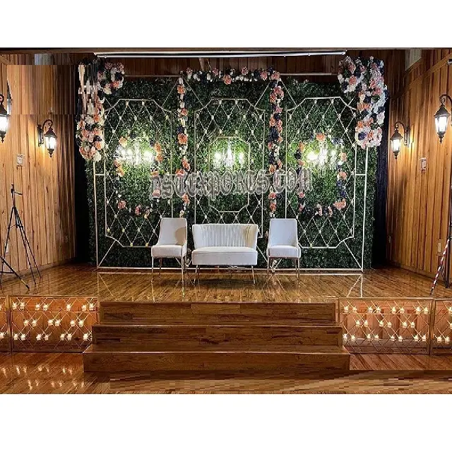 Glamour fase di ricevimento candela in metallo pareti posteriori matrimonio asiatico candela scintillante pareti Decor decorazioni per matrimoni uniche pareti di candele