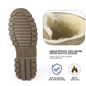 Hot bán công nghiệp bảo vệ thoáng khí làm việc khởi động giản dị giảng viên thép Toe mũ an toàn giày cho nam giới ấm lông tổng hợp - Product Image 2