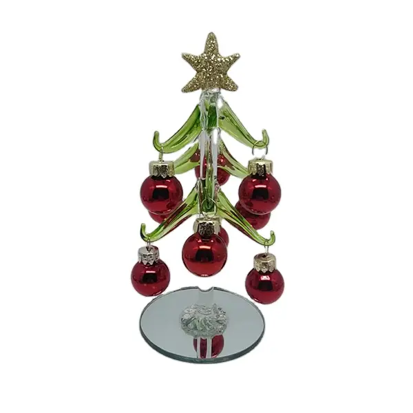 크리스마스 장식 트리 유리 공 공 나무 빨간색 녹색 트렁크 테두리 공