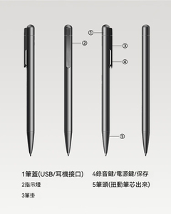Pluma de escritura de audio digital moderna de 32GB Grabadora de voz con cancelación de ruido AI Grabación de un botón para trabajo y estudio - Product Image 2