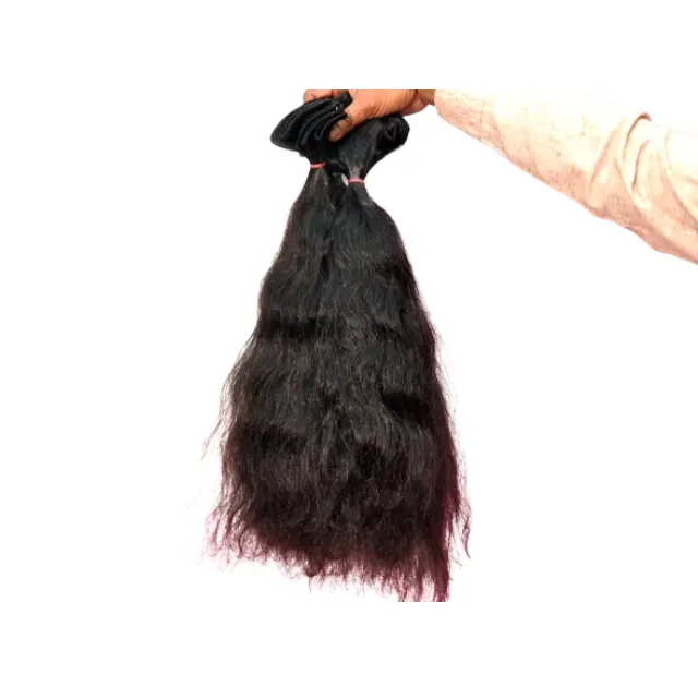 Buy Human Bulk Wavy Indian Human Hair Extension with Natural Grade Virgin Remy Hair Extension For Sale By Exporters