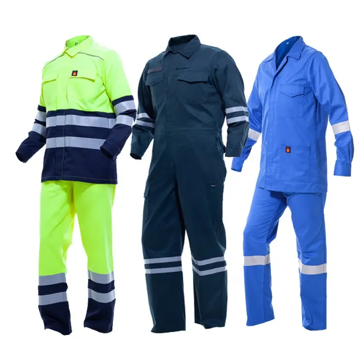Roupa de trabalho personalizada de algodão, terno de algodão antiestático resistente ao fogo à prova de chama, uniforme de segurança do trabalho por abm sports